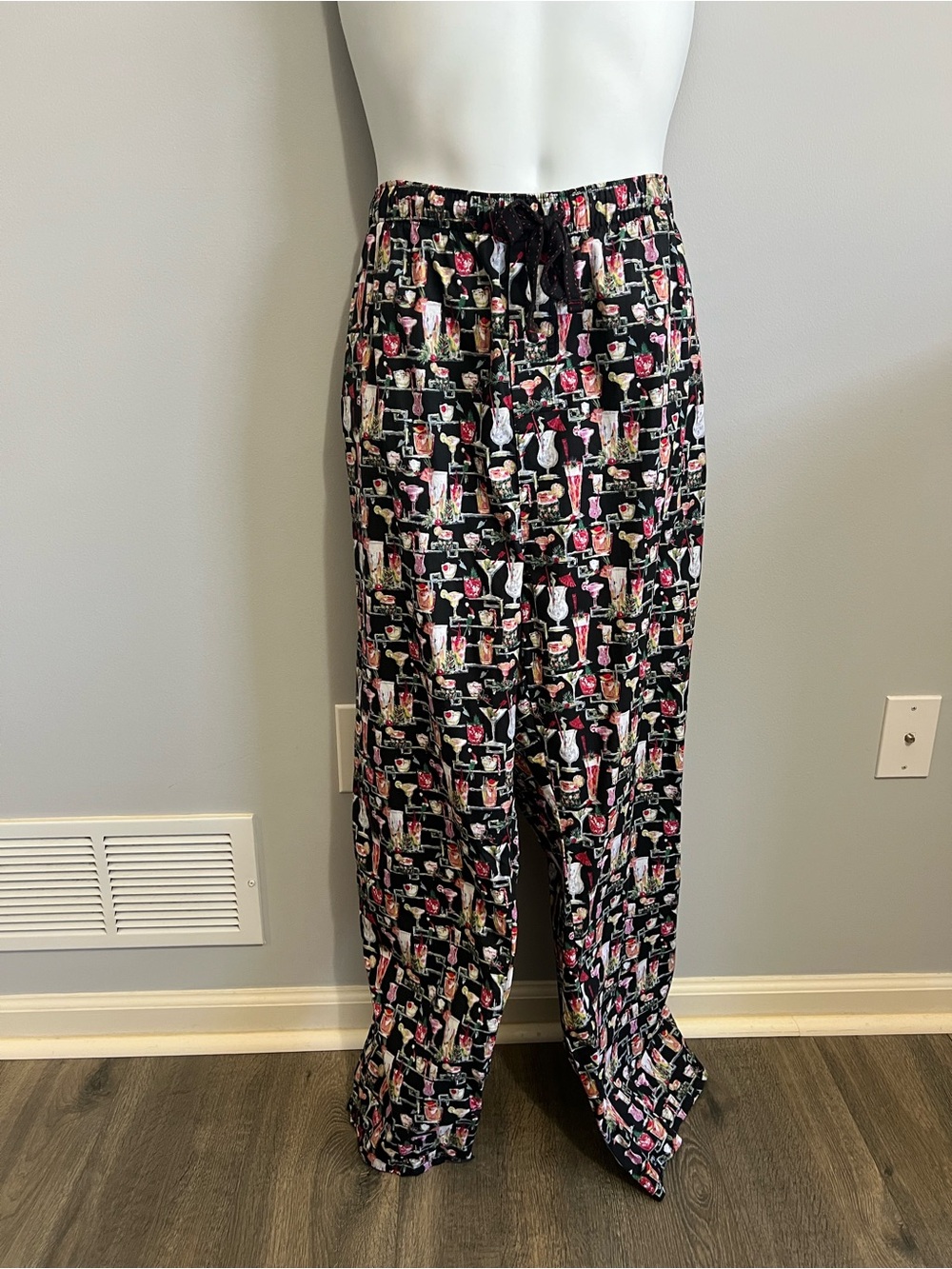 Tommy Bahama Sz 2XLB Black Multicolor Lounge Pajama Pants Mixed Drinks Cocktails